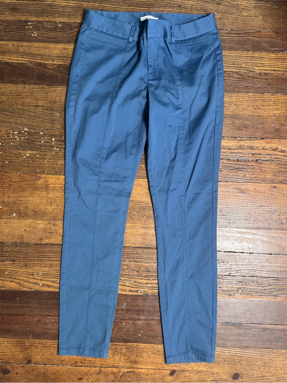 LOFT Slate Blue Skinny Pants Size 6 Super STRECH NWT CASUAL WORK Pleated